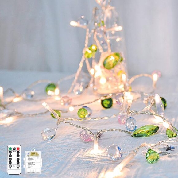 Boho Bohemian Festival Gem Crystal-Cut String Lights Teepee Tent Wall Dorm Room - Picture 5 of 5